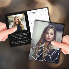 Elegant Grad Script Foto Abschluss Postkarte
