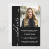 Elegant Grad Script Photo Graduation Invitation Einladung (Rückseite)