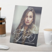 Elegant Grad Script Photo Graduation Party Sockelschild (In SItu)