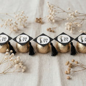 Elegant Grad Tassel Gold Bow Graduation Class of Runder Aufkleber