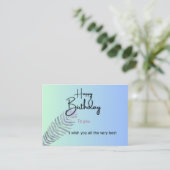 Elegant Gradient Birthday Card with Fern Leaf | Cu Begleitkarte (Stehend Vorderseite)