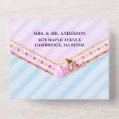 Elegant Gradient Lines Wedding All In One Einladung (Rückseite)