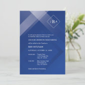 Elegant Gradient Monogram Bar Mitzvah Einladung (Stehend Vorderseite)