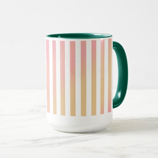 Elegant Gradient Pink Stripe with Green Interior Tasse (VorderseiteRechts)