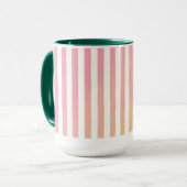 Elegant Gradient Pink Stripe with Green Interior Tasse (Vorderseite Links)