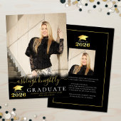 Elegant Graduate 2025 Black Gold Script 2 Fotos Ankündigung