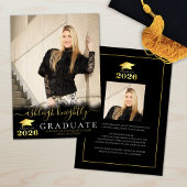 Elegant Graduate 2025 Black Gold Script 2 Fotos Ankündigung