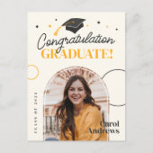 Elegant Graduate Class of 2024 Keepake Abschluss Einladungspostkarte (Vorderseite)