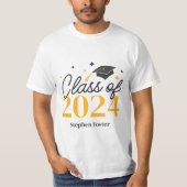 Elegant Graduate Class of 2024 Keepake Abschluss T-Shirt (Vorderseite)