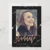 Elegant Graduate | Marmor 2018 Foto Grad Party Einladung (Vorderseite)
