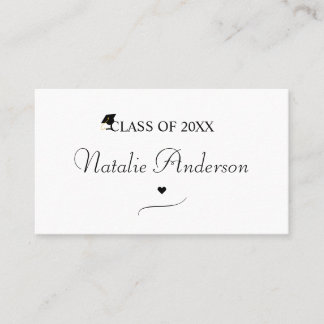 Elegant Graduate Name Calling Card – Class of 2026 Telefonnummerkarte