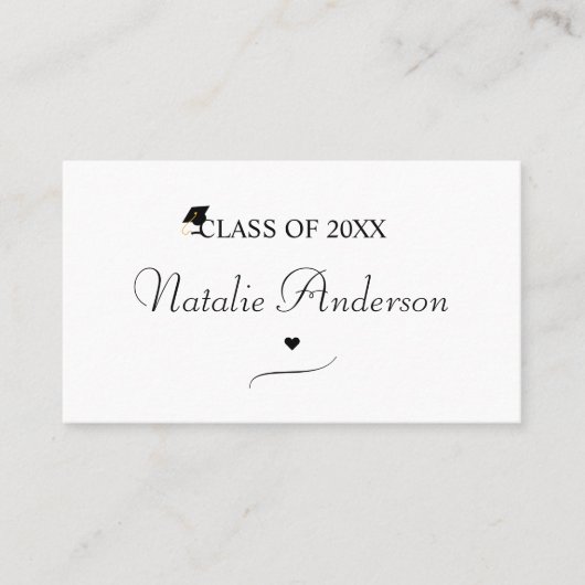 Elegant Graduate Name Calling Card – Class of 2026 Telefonnummerkarte (Vorderseite)