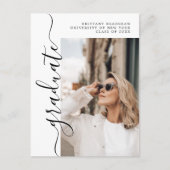 Elegant Graduate Name Class of Foto Abschluss Postkarte (Vorderseite)