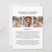 Elegant Graduate Simple Photo Collage Graduation Ankündigung (Rückseite)