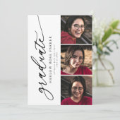 Elegant Graduation Announcement & Party Invite Einladung (Stehend Vorderseite)