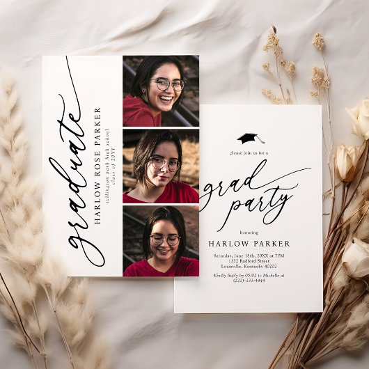 Elegant Graduation Announcement & Party Invite Einladung
