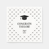 Elegant Graduation Cap Personalized Serviette (Vorderseite)
