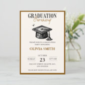 Elegant Graduation Ceremony Invitation Einladung (Stehend Vorderseite)