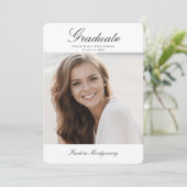 Elegant Graduation Invitation with Photo Einladung (Stehend Vorderseite)