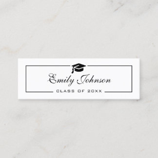 Elegant Graduation Name Card - Classe Of 2026 Telefonnummerkarte