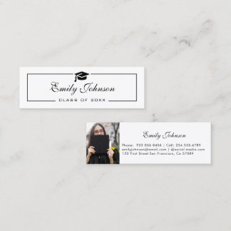 Elegant Graduation Name Card - Photo Card Telefonnummerkarte