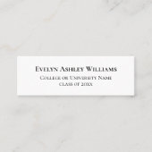 Elegant Graduation Name Invitation Insert Cards Mini Visitenkarte (Vorderseite)