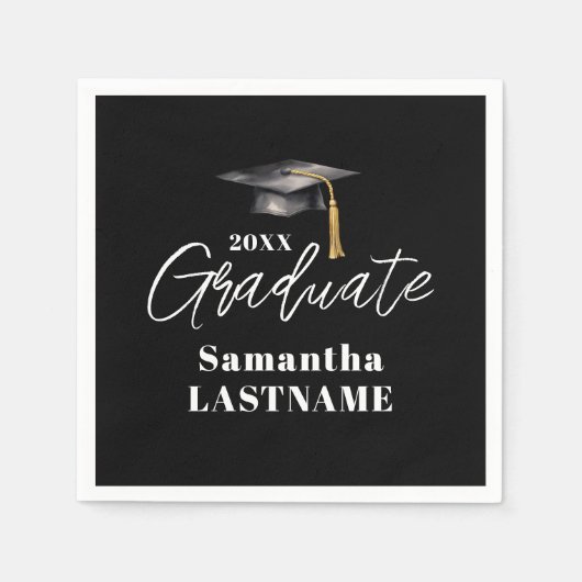 Elegant Graduation Party Any Year Paper Napkin Serviette (Vorderseite)