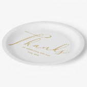 Elegant Graduation Party Danke Script Pappteller (Schrägansicht)