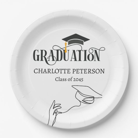 Elegant Graduation Party Pappteller (Vorderseite)