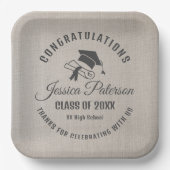 Elegant Graduation Party Sweet Personalisiert Name Pappteller (Vorderseite)