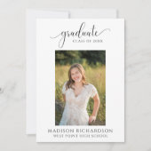 Elegant Graduation Photo Open House Invitation Einladung (Vorderseite)