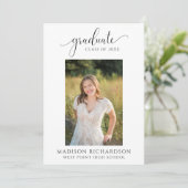 Elegant Graduation Photo Open House Invitation Einladung (Stehend Vorderseite)