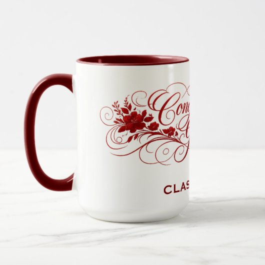 Elegant Graduation Script Design with Custom Year Tasse (Links)