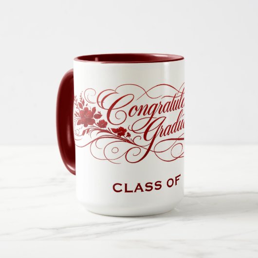 Elegant Graduation Script Design with Custom Year Tasse (Vorderseite Links)