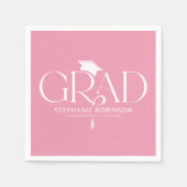 Elegant Graduation Tassel Pink Serviette (Vorderseite)
