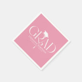 Elegant Graduation Tassel Pink Serviette (Ecke)