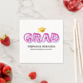 Elegant Graduation Tassel White Napkins Serviette (Beispiel)