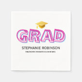 Elegant Graduation Tassel White Napkins Serviette (Vorderseite)