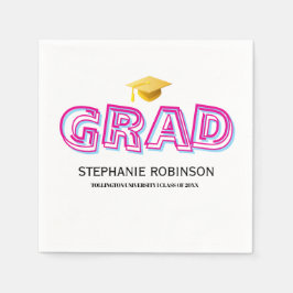 Elegant Graduation Tassel White Napkins Serviette