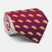 Elegant Graduation Tie Gold Mortarboard Pattern Krawatte (Gerollt)