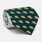 Elegant Graduation Tie Gold Mortarboard Pattern Krawatte (Gerollt)
