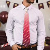 Elegant Graduation Tie Gold Mortarboard Pattern Krawatte