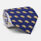 Elegant Graduation Tie Gold Mortarboard Pattern Krawatte (Gerollt)