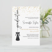 Elegant Graduation with Photo Invitation Einladung (Stehend Vorderseite)