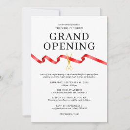 Elegant Grand Opening Einladung mit Red Ribbon