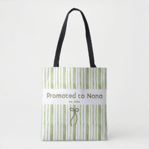 Elegant Grandmillennial Salbeigrün Retro-Streifen Tasche