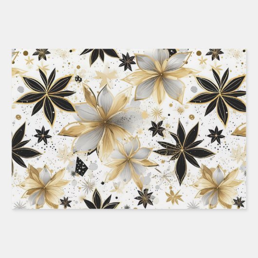 Elegant Graphic Starburst Motif Geschenkpapier Set (Vorderseite 3)
