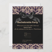 ELEGANT GRAU BLACK BOW BACHELORETTE INVITE EINLADUNG (Vorderseite)