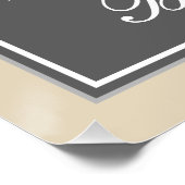 Elegant, grau, Imitate Gold 17. Geburtstag + Name Poster (Ecke)