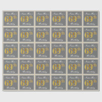 Elegant, grau, Imitate Gold 69. Geburtstag + Name